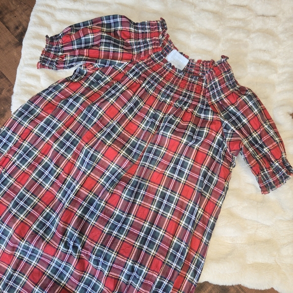 Hill House Home Caroline Nap Dress Tartan Plaid Smocked Maxi Medium - Picture 3 of 10